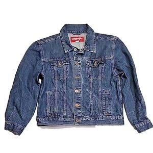 Wrangler Button-Up Activewear Western Trucker Blue Denim Jean Jacket Women's XL
